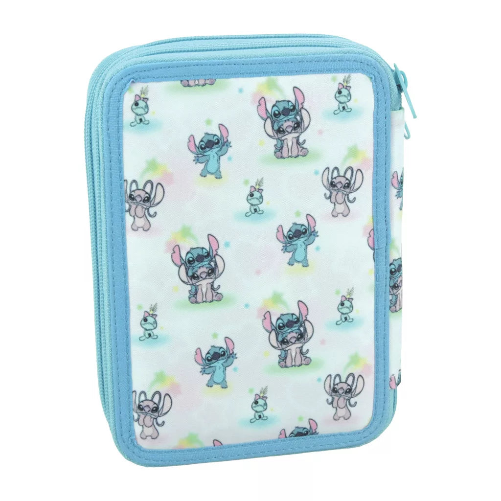 Conjunto Escolar Stitch Brush it out com estojo duplo