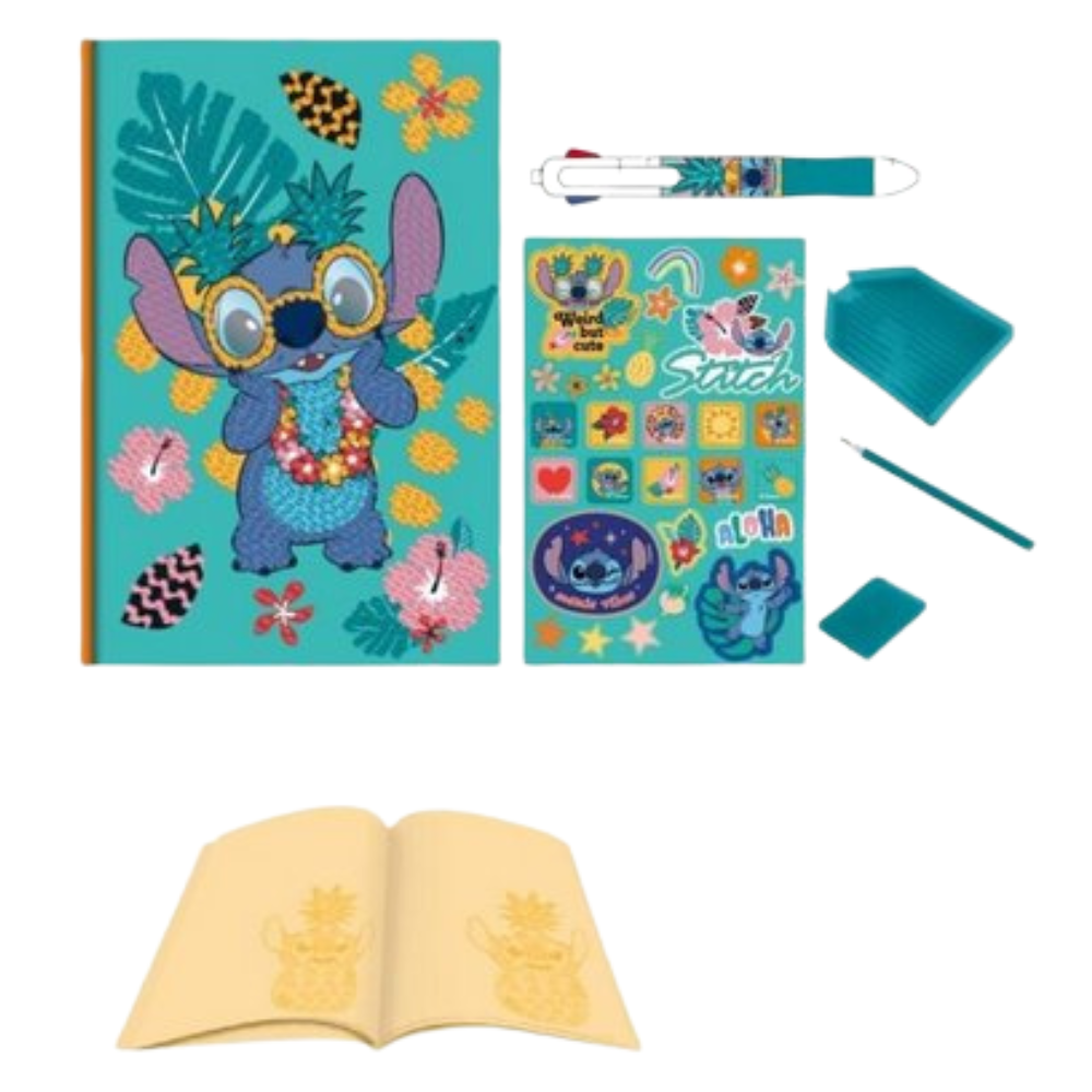 Bloco de Notas com Acessórios Stitch verde
