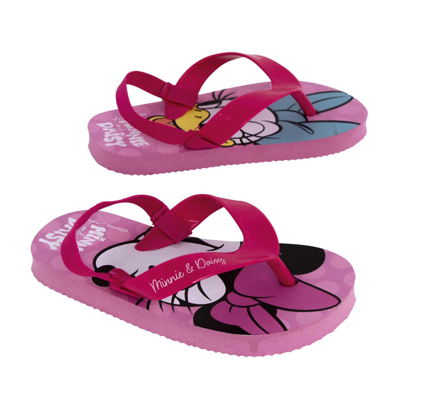 Chinelos de praia Minnie e Margarida com tira elástica