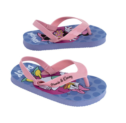 Chinelos de praia Minnie e Margarida com tira elástica