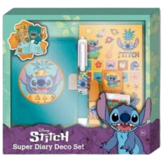 Bloco de Notas com Acessórios Stitch verde felpudo