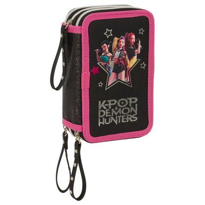 Conjunto Escolar K-pop Demon Hunters Energy com estojo triplo