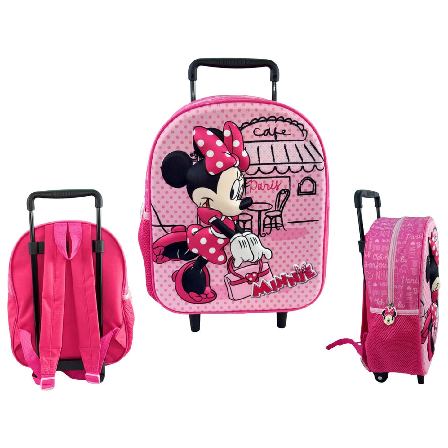 Mochila Trolley creche ou pré-escolar Disney Minnie Paris 3D 32cm