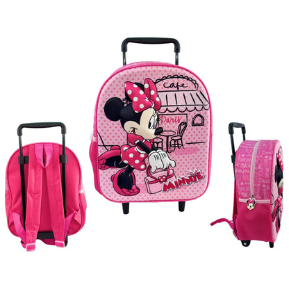 Mochila Trolley creche ou pré-escolar Disney Minnie Paris 3D 32cm