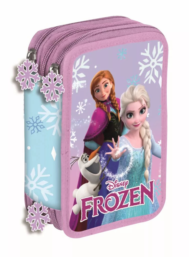 Conjunto Escolar Frozen magic winter com estojo triplo