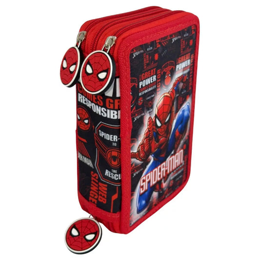 Conjunto Escolar Spiderman Fight On com estojo triplo
