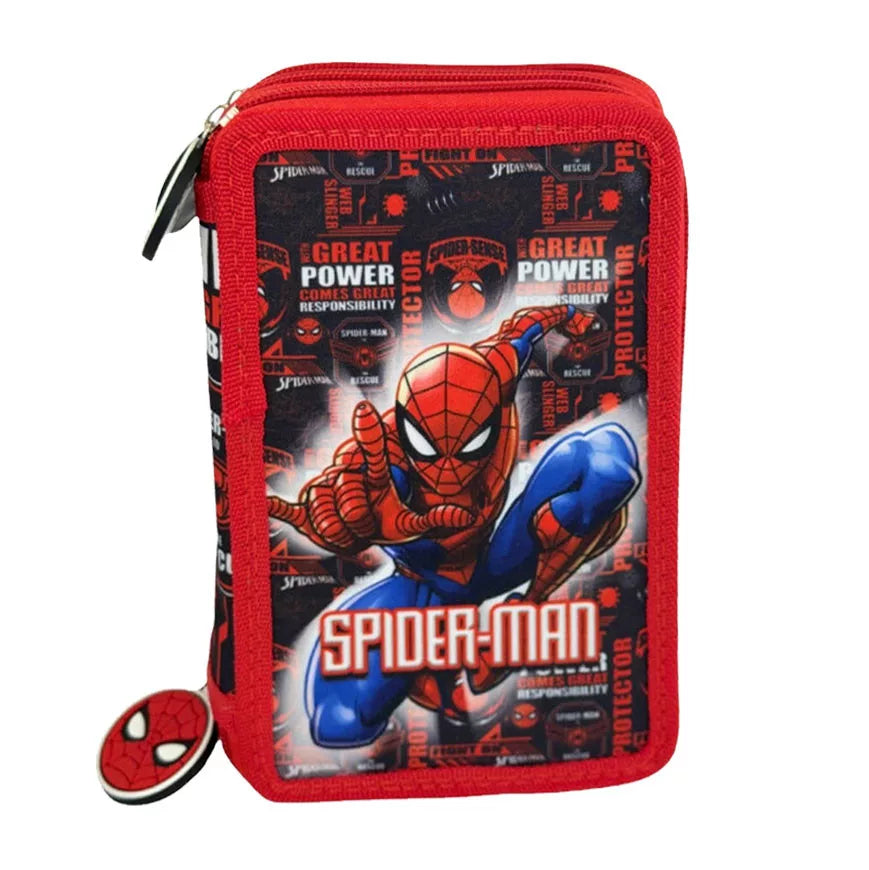 Conjunto Escolar Spiderman Fight On com estojo triplo