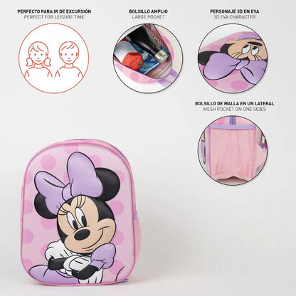 Mochila creche ou pré-escolar Minnie Purple 31 cm
