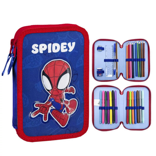 Conjunto Escolar Spidey com estojo duplo