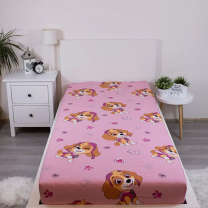 Lençol ajustável com elástico Patrulha Pata Skye (90 x 200 cm)
