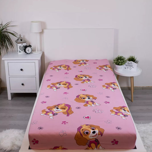 Lençol ajustável com elástico Patrulha Pata Skye (90 x 200 cm)