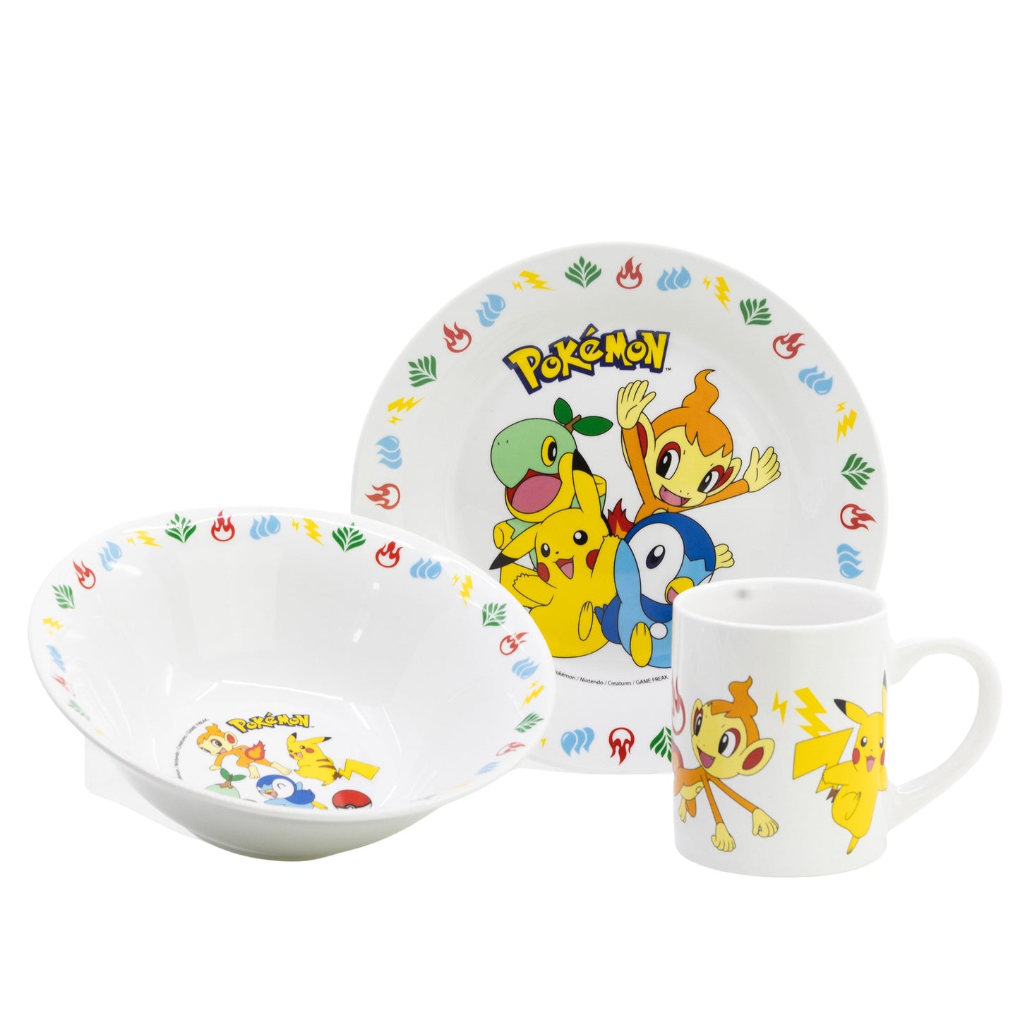 Conjunto Refeição Cerâmica Pokemon Happy Fun