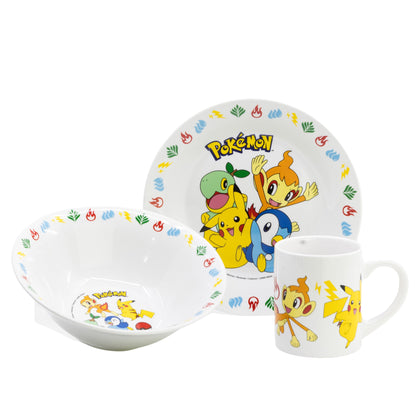 Conjunto Refeição Cerâmica Pokemon Happy Fun