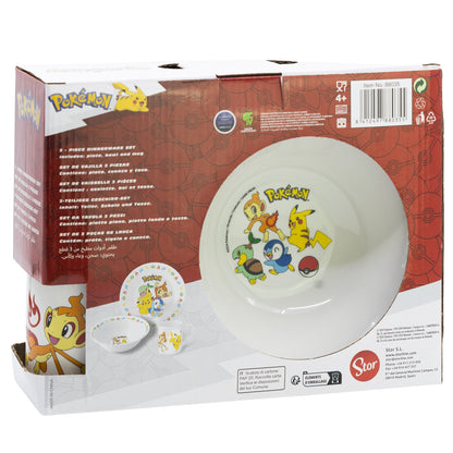 Conjunto Refeição Cerâmica Pokemon Happy Fun