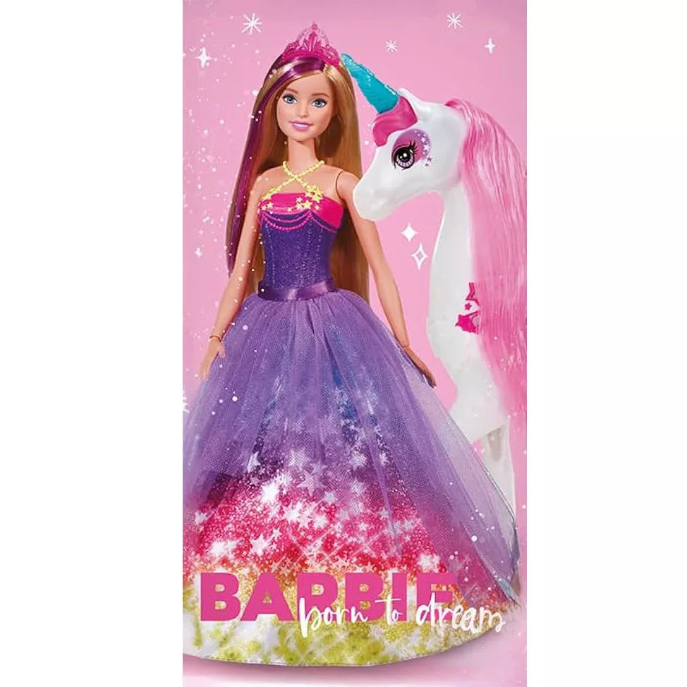 Toalha praia algodão Barbie Born to dream
