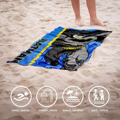 Toalha praia microfibra Batman Azul