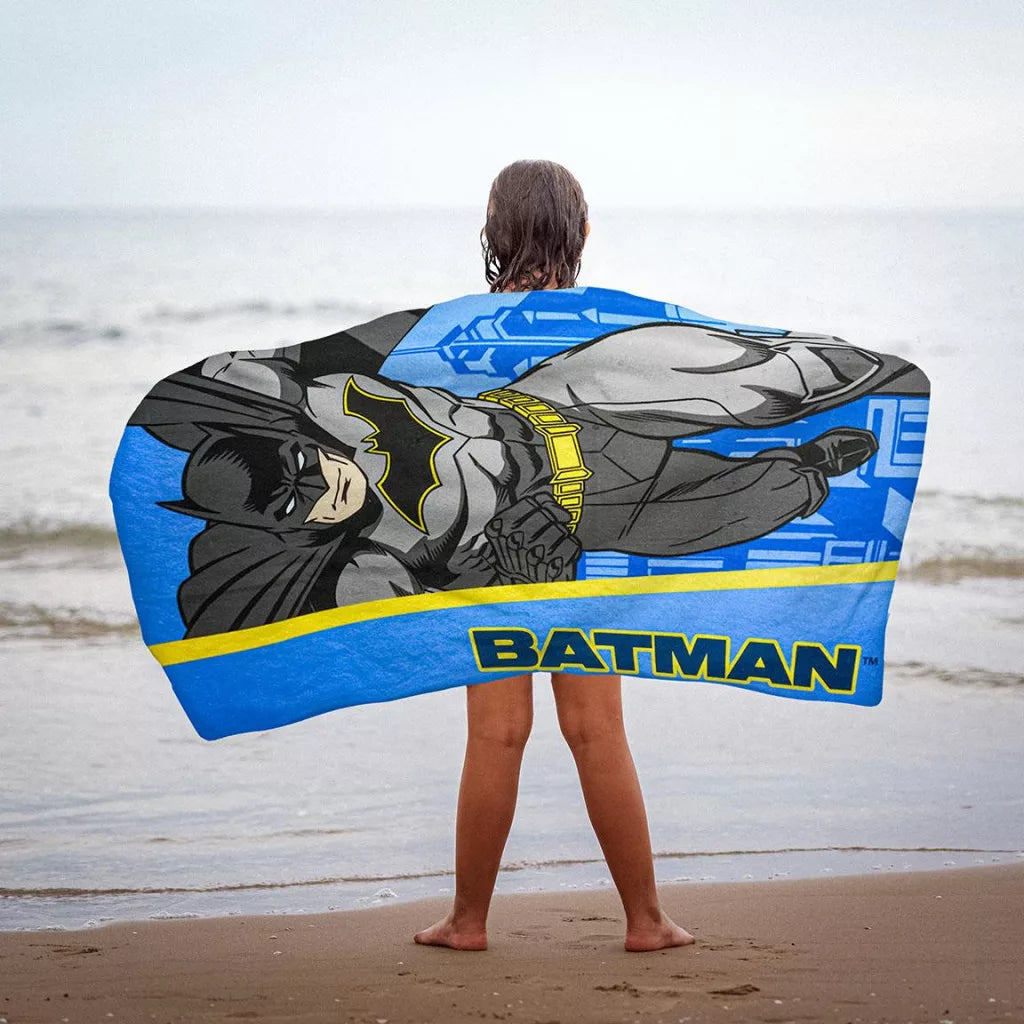 Toalha praia microfibra Batman Azul
