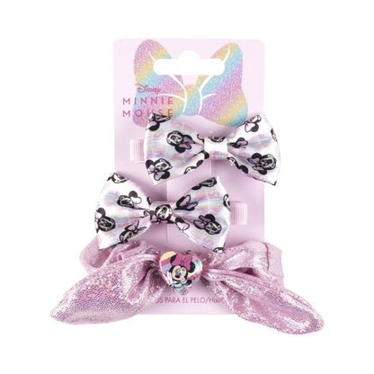 Conjunto ganchos e elástico cabelo Minnie