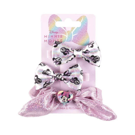 Conjunto ganchos e elástico cabelo Minnie