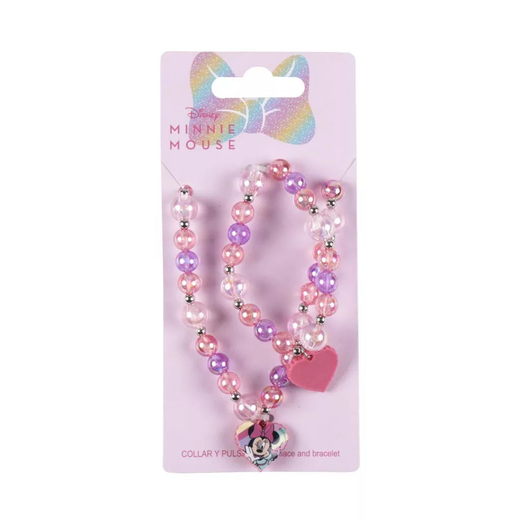 Conjunto pulseira e colar Minnie Bubble