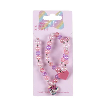 Conjunto pulseira e colar Minnie Bubble
