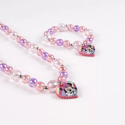 Conjunto pulseira e colar Minnie Bubble