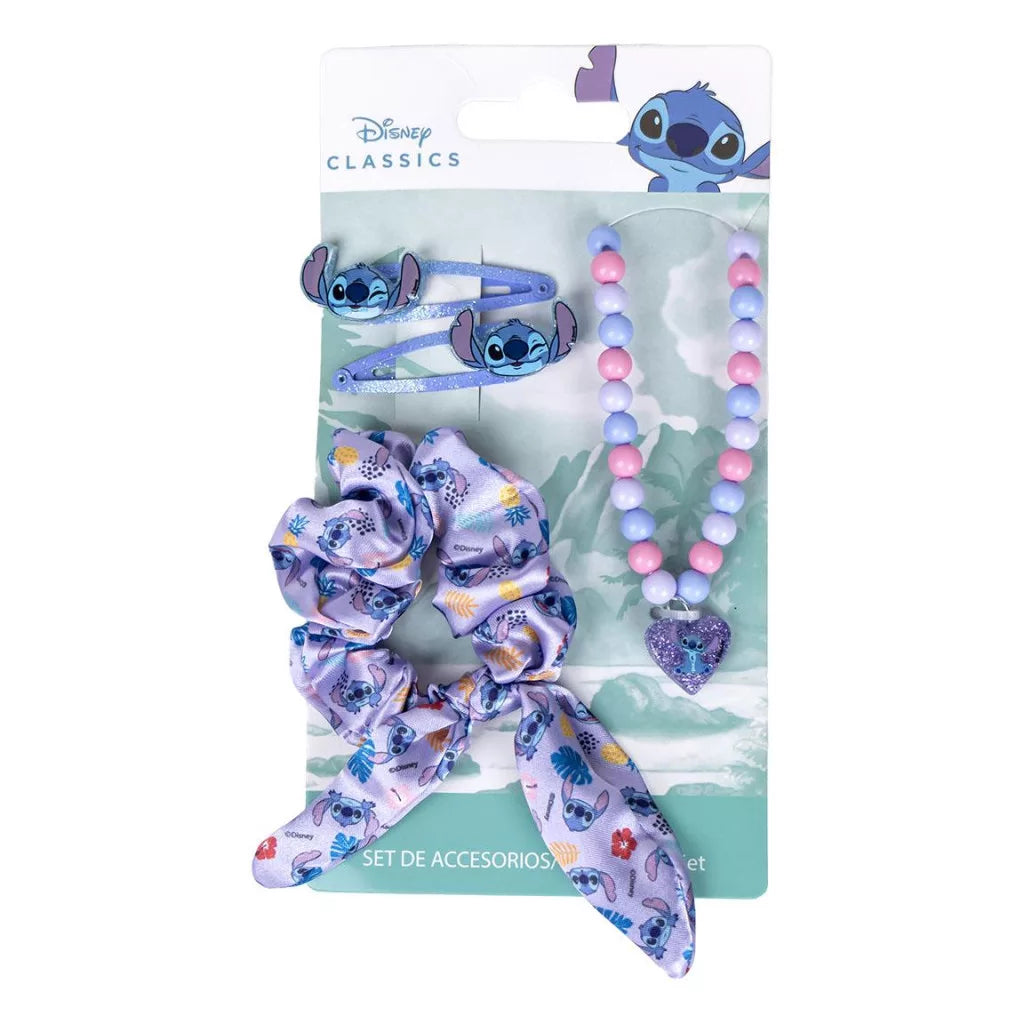 Conjunto de colar e acessórios cabelo Stitch Breeze