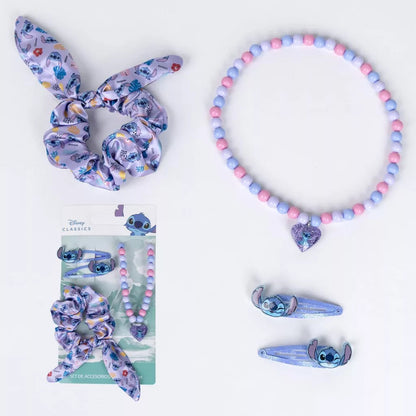 Conjunto de colar e acessórios cabelo Stitch Breeze