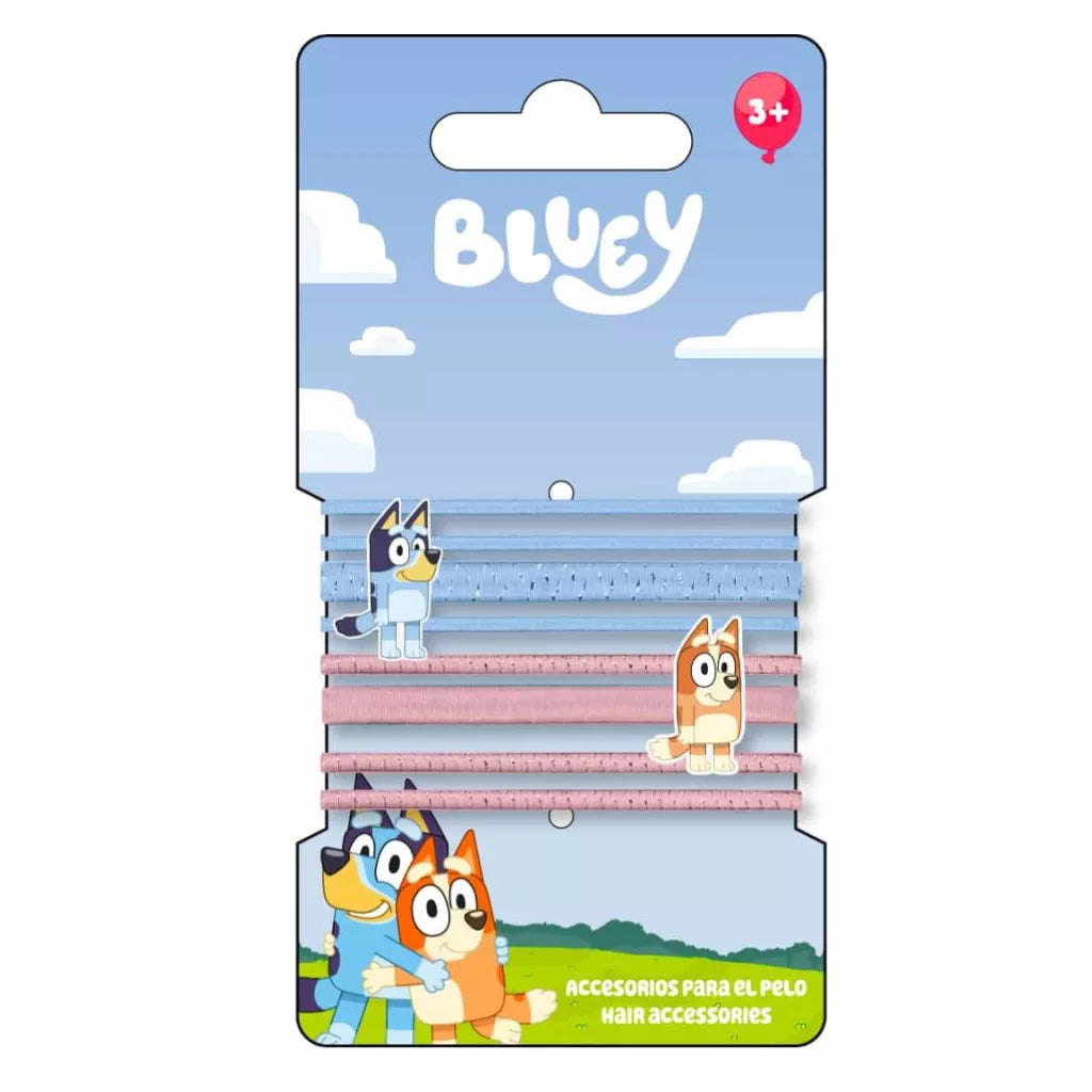 8 elásticos cabelo Bluey fun