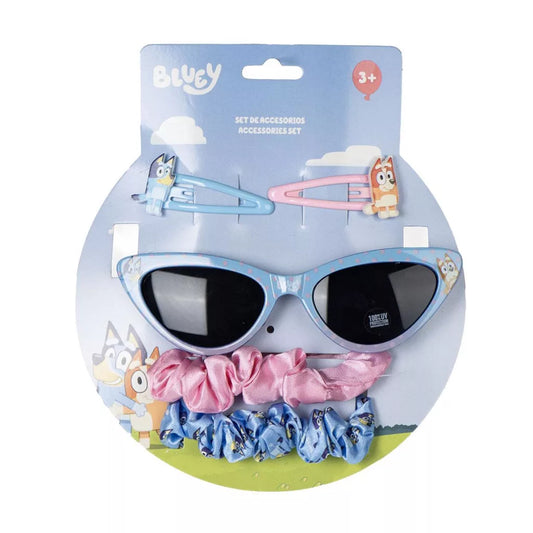 Conjunto óculos de sol e acessórios de cabelo Bluey e Bingo
