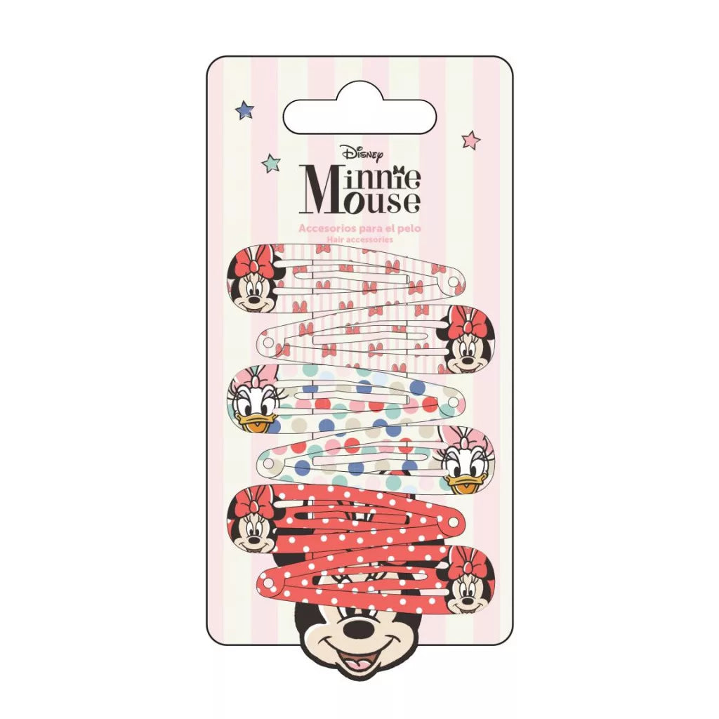 6 ganchos cabelo Minnie e Margarida