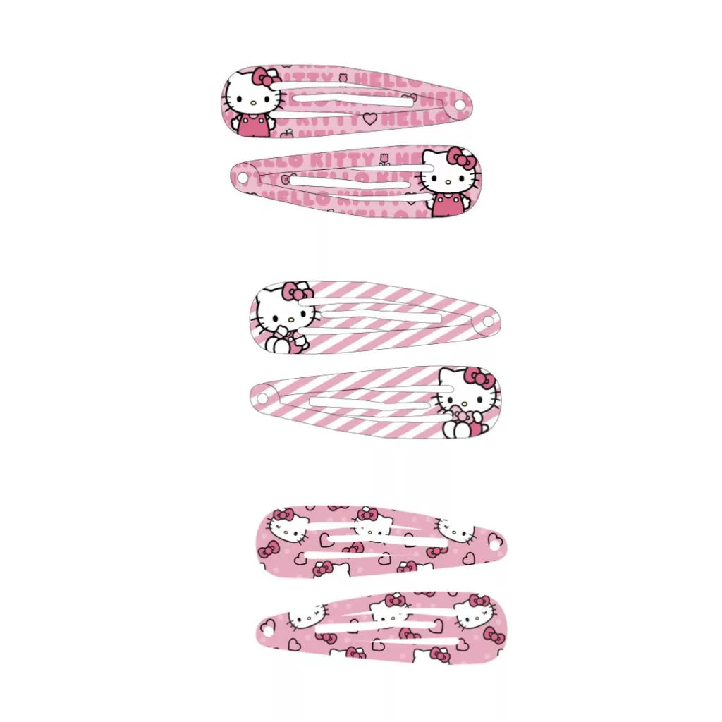 6 ganchos cabelo Hello Kitty