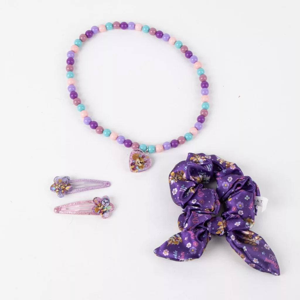 Conjunto de colar e acessórios cabelo Patrulha Pata