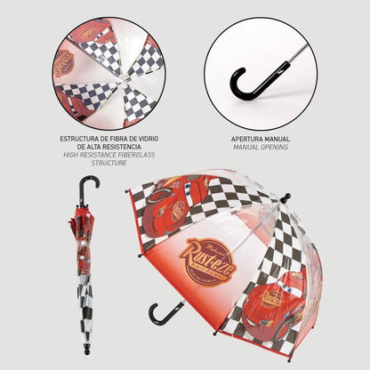 Chapéu de Chuva transparente Infantil Disney Cars