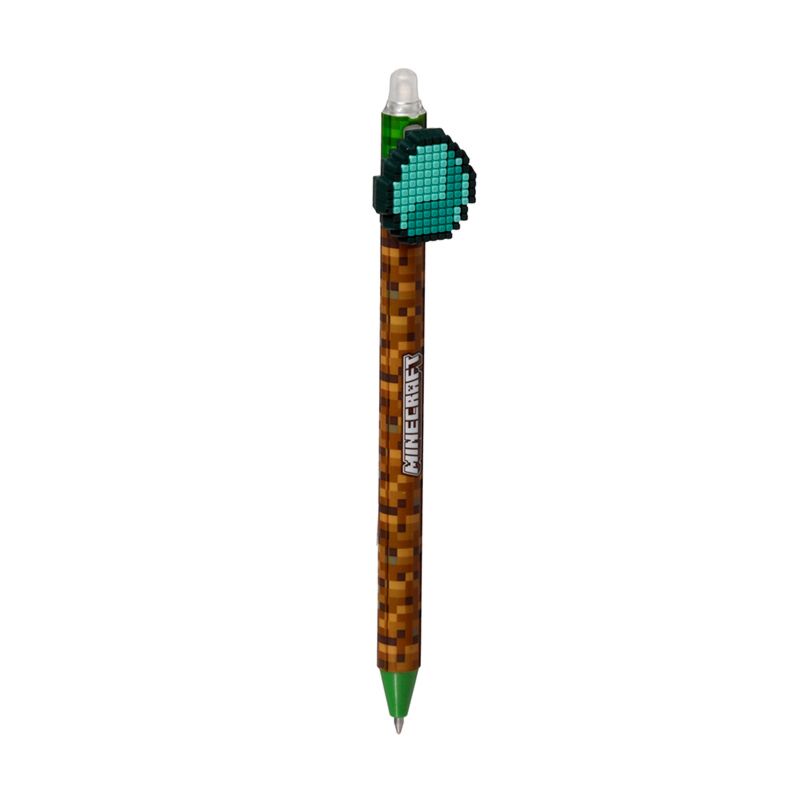 Caneta apagável Minecraft com topo de silicone Inkredible com ferramentas