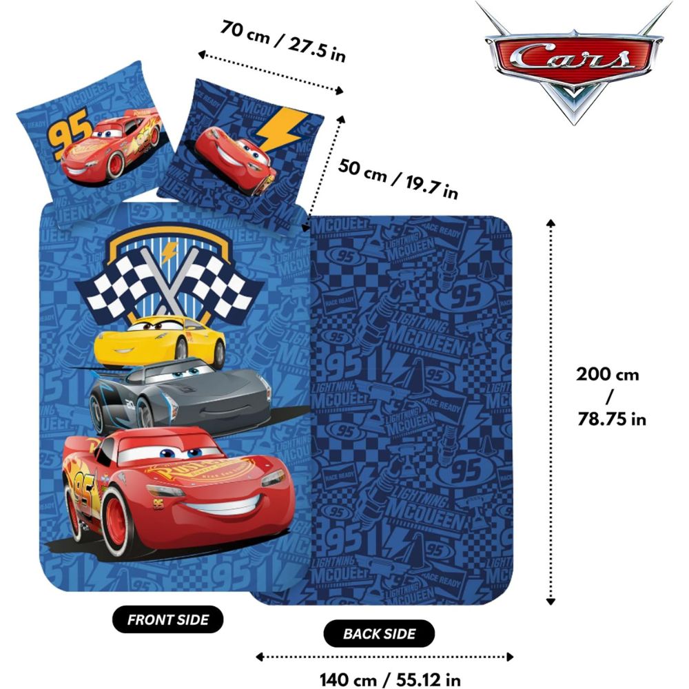 Capa de edredão com fronha Cars Racing Crew (140 x 200)