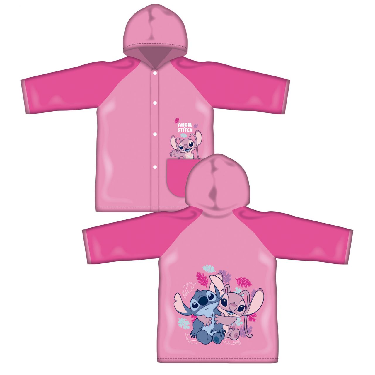 Capa de chuva Stitch Rosa (4-8 anos) - BONECADA