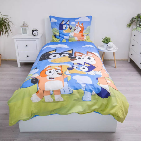 Capa de edredão com fronha Bluey Happy Family (200 x 140)