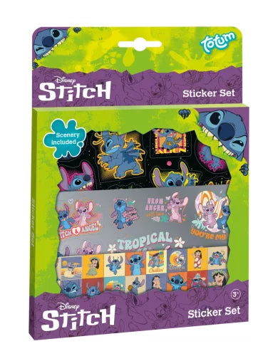 Conjunto Autocolantes e cenário Stitch