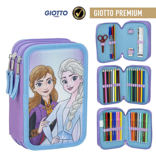 Conjunto Escolar Frozen com estojo triplo - BONECADA