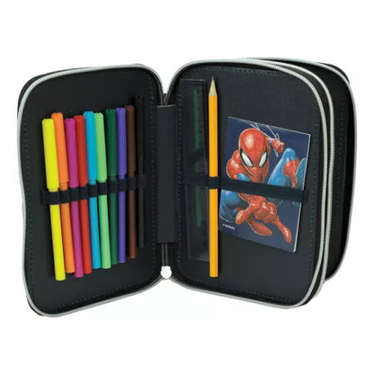 Conjunto Escolar Spiderman Frame com estojo duplo