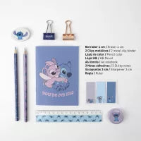 Conjunto Escolar Stitch com estojo transparente - BONECADA