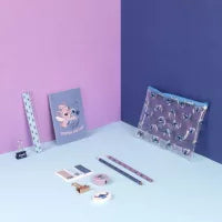 Conjunto Escolar Stitch com estojo transparente - BONECADA