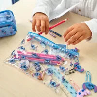 Conjunto Escolar Stitch com estojo transparente - BONECADA