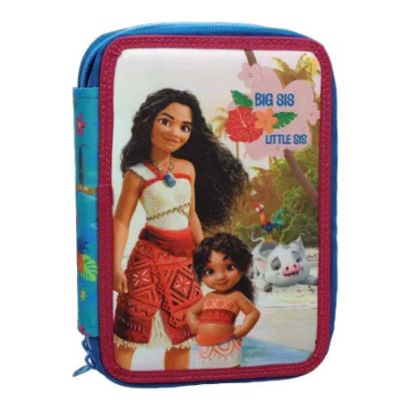 Conjunto Escolar Vaiana com estojo duplo - BONECADA