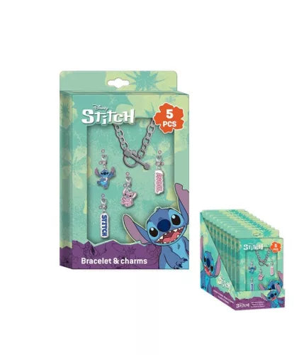 Conjunto Pulseira + 4 amuletos Stitch