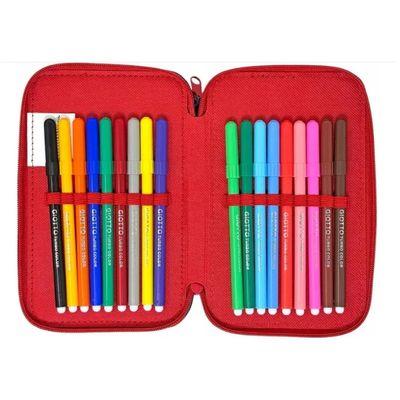 Conjunto Escolar Mickey Dots com estojo triplo