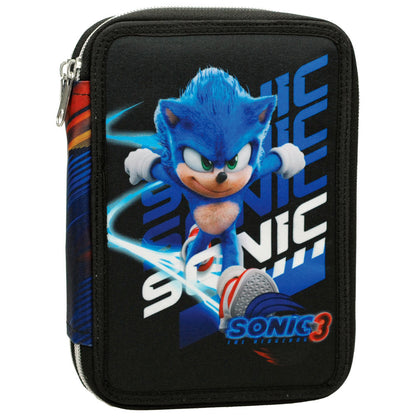 Conjunto Escolar Sonic com estojo duplo