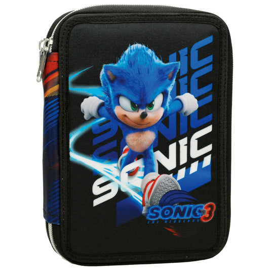 Conjunto Escolar Sonic com estojo duplo