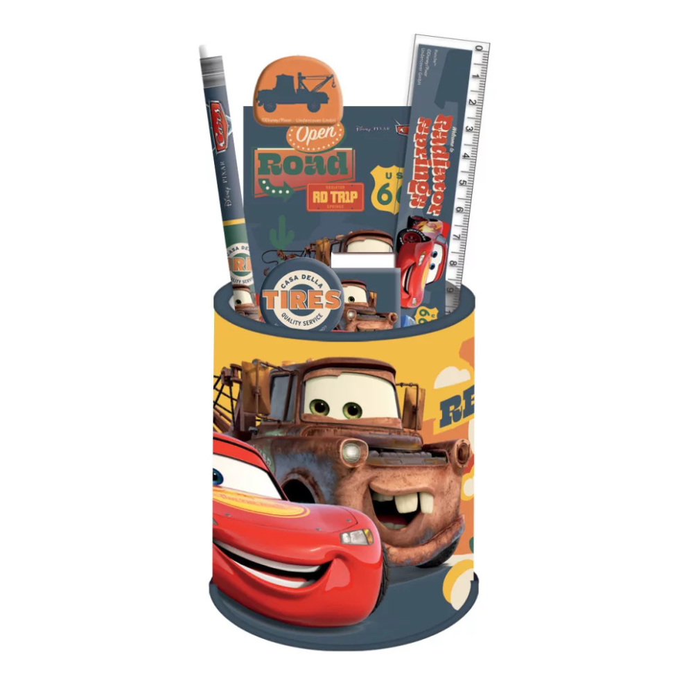 Conjunto escolar Cars Road (7 peças) - BONECADA